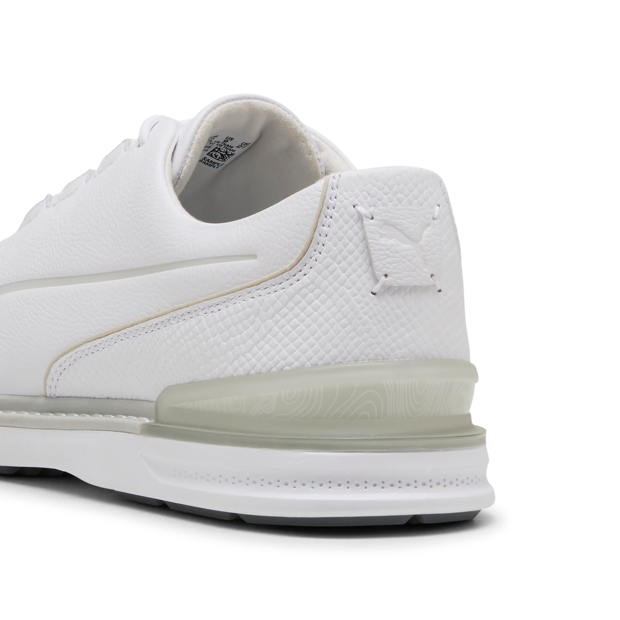 Puma Avant 2.0 golfsko herr White/Ash Gray/Slate Sky, sedd bakifrån