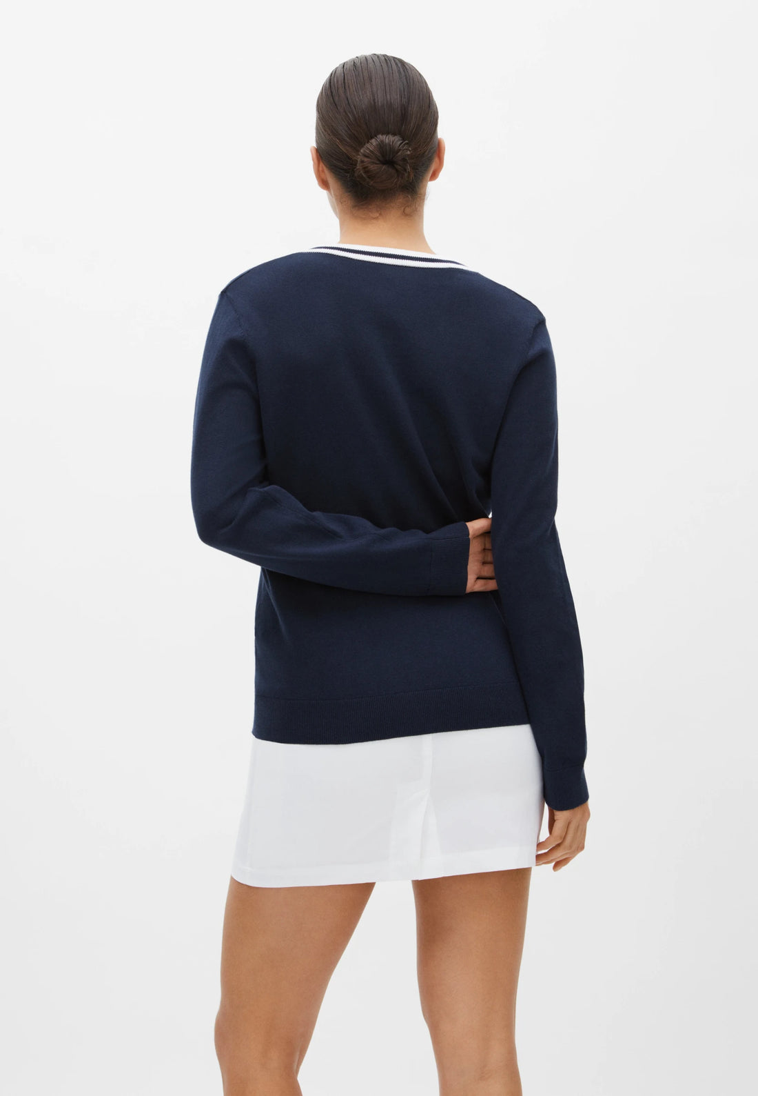 Adele Knitted Sweater Navy/White