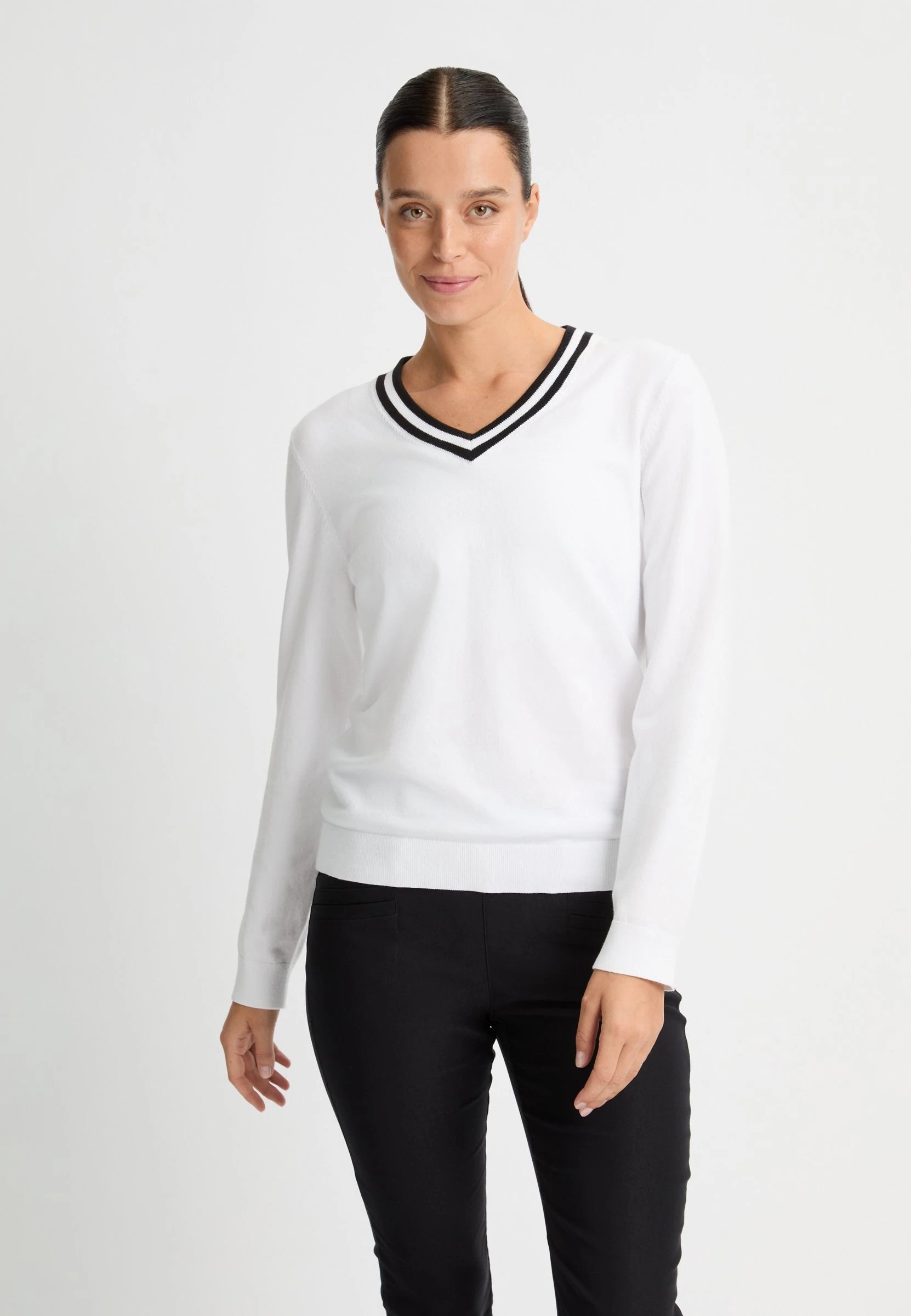 Adele Knitted Sweater White/Black