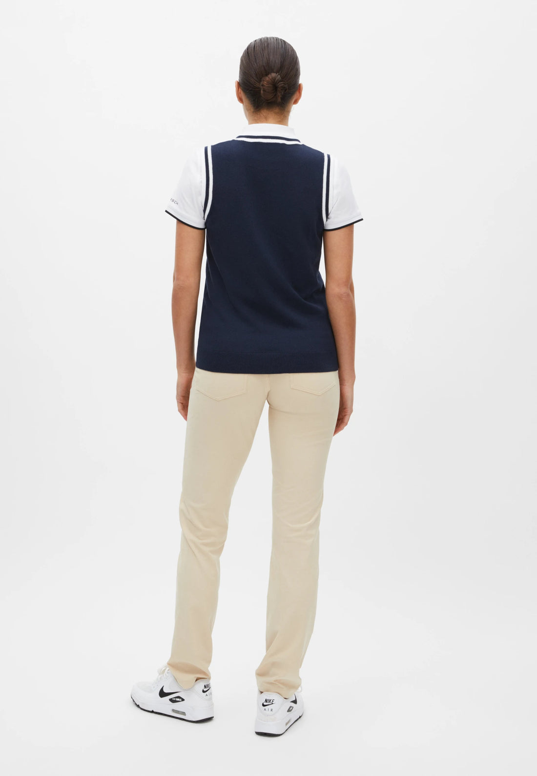 Adele Knitted Vest Navy/White