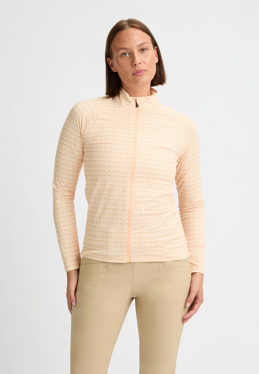 Nicky Full Zip Monogram Peach