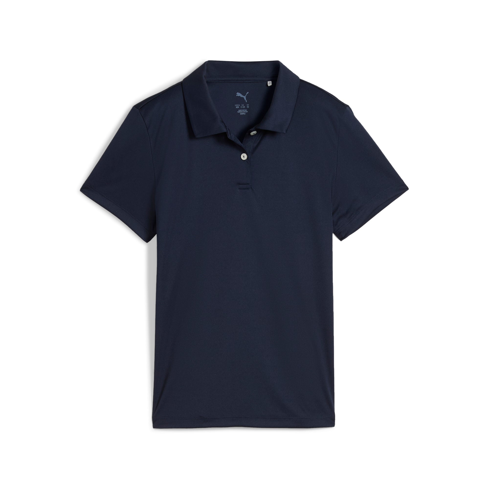 Puma Pure Golfpolo flicka i Deep Navy, framifrån