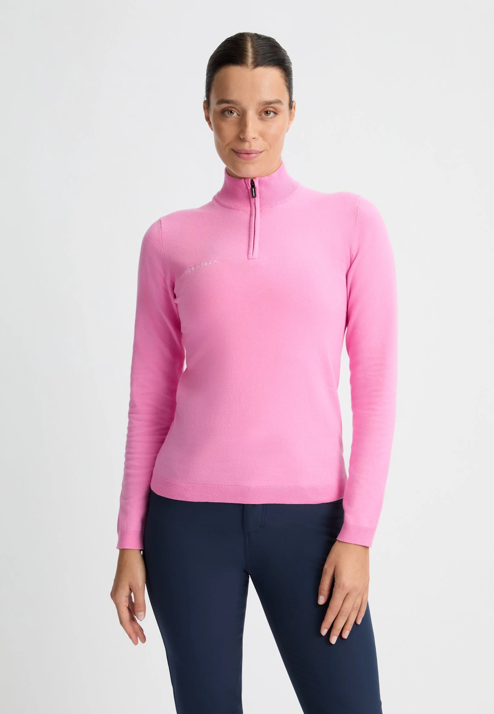 Kora Knitted Half Zip Fuchsia Pink