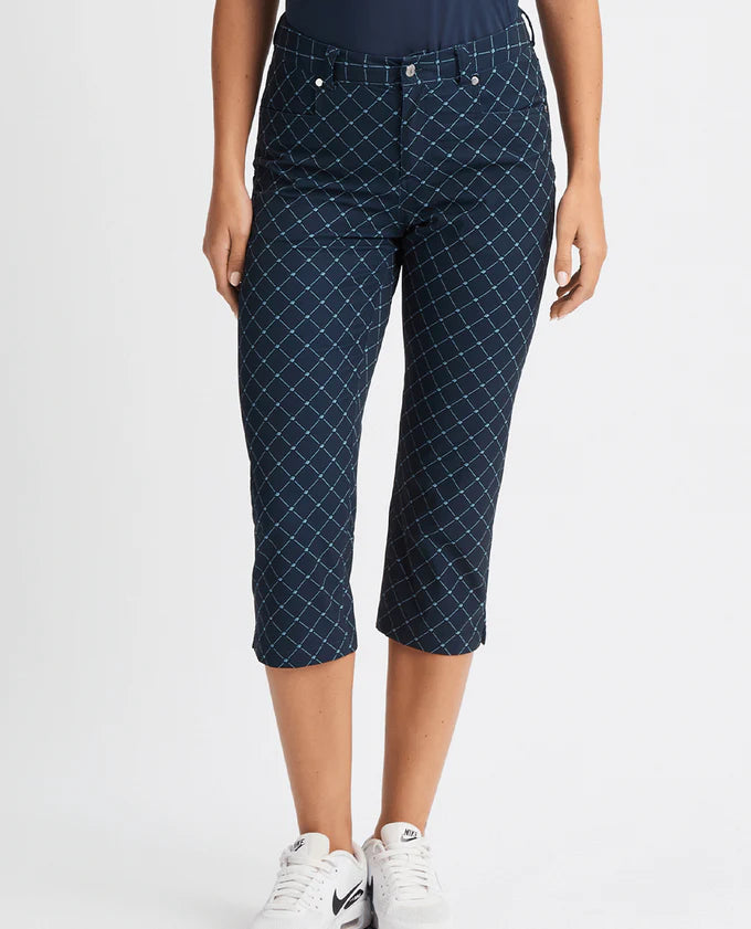 Chie Comfort Capri Micro R Check Navy