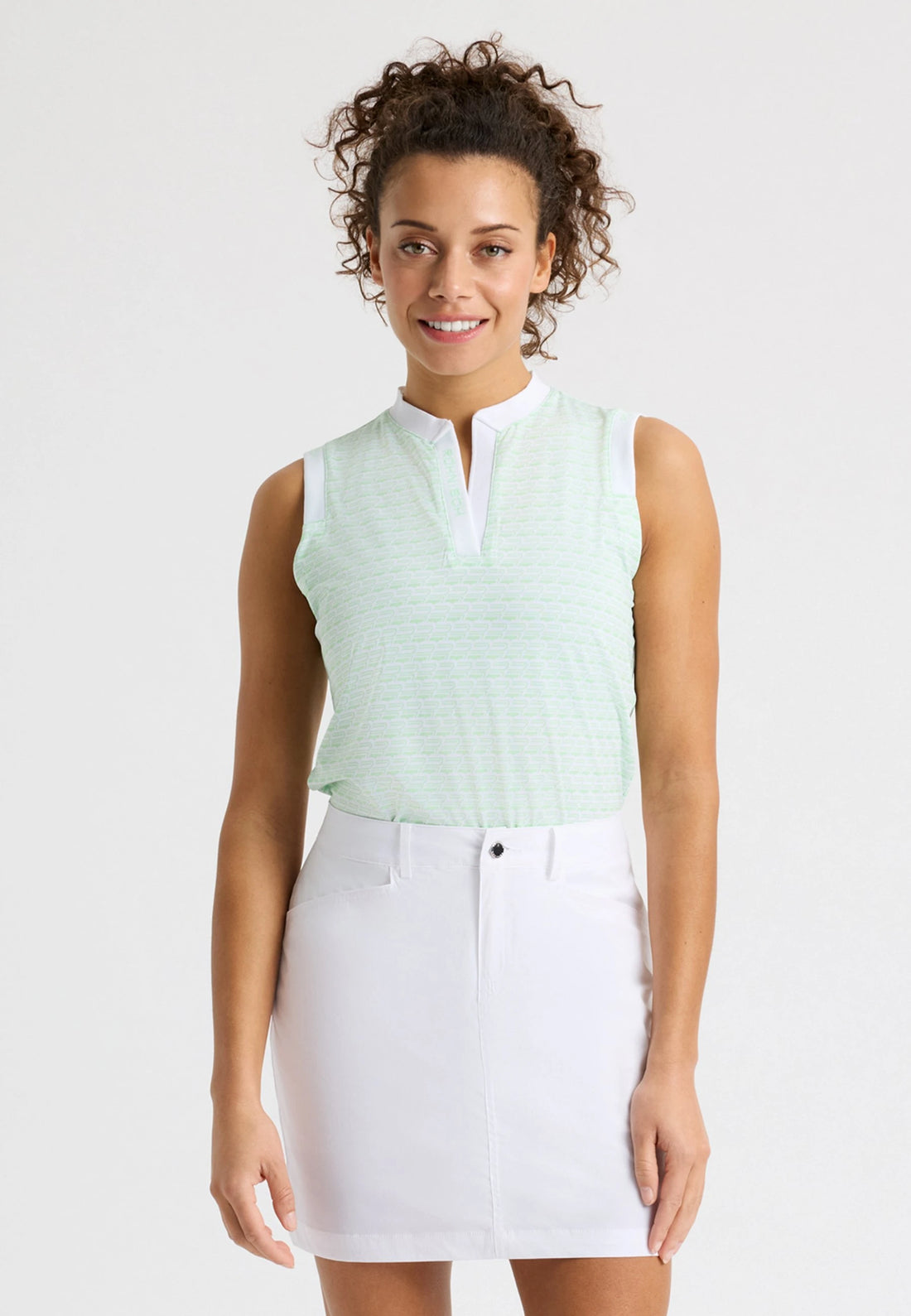 Abby Sleeveless Top Monogram Green Ash