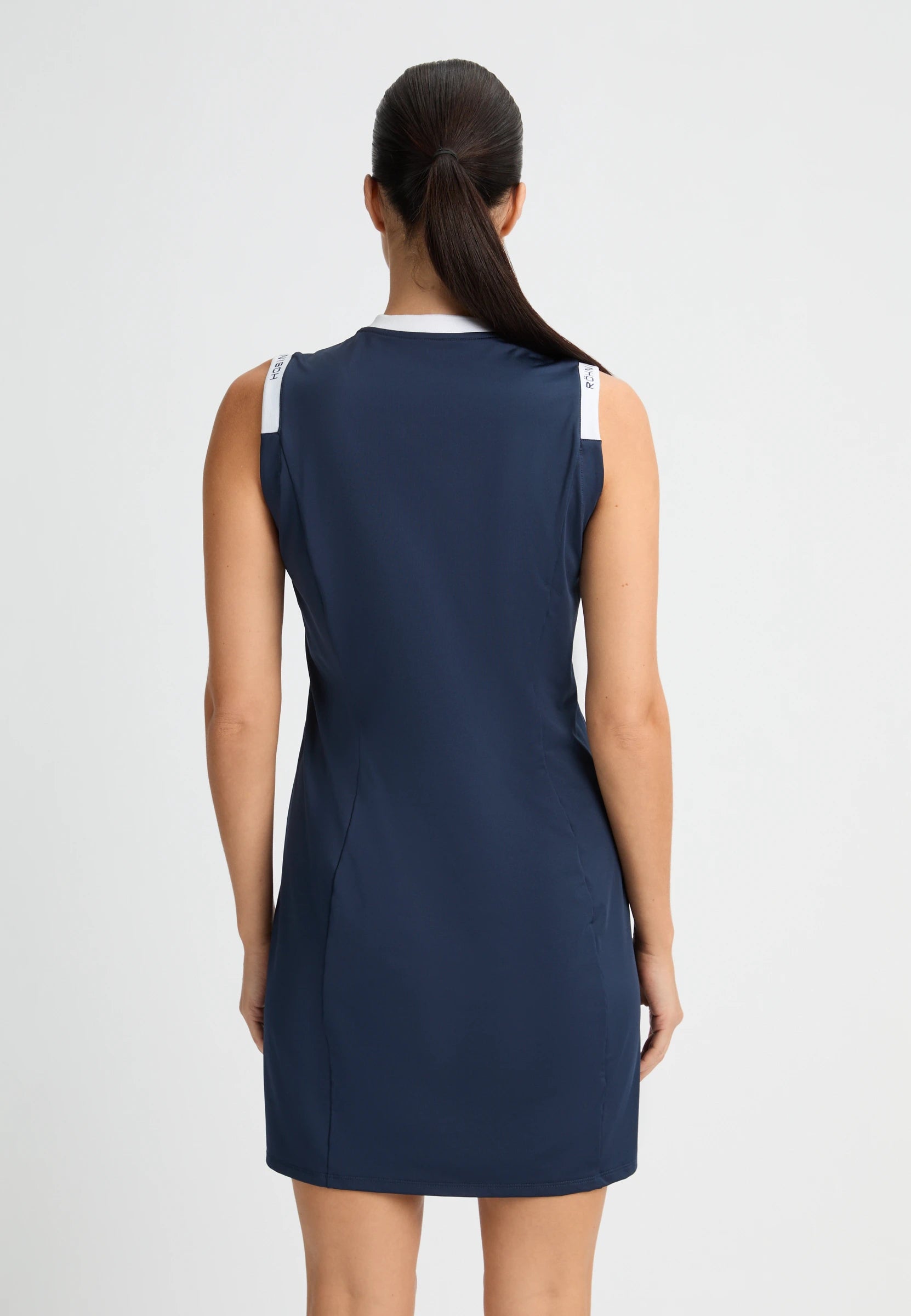 Abby Sleeveless Dress Navy/White