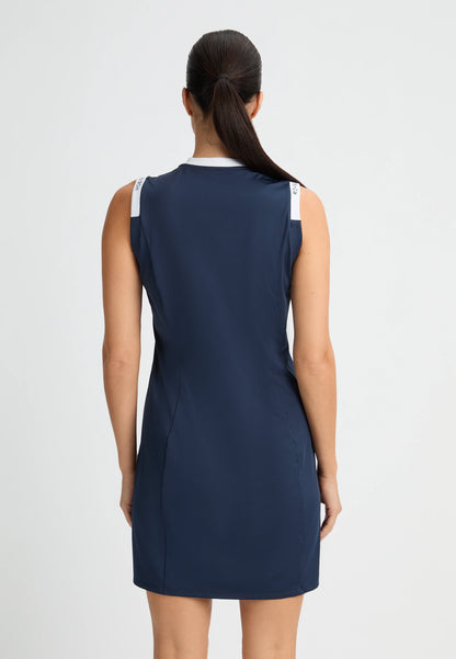 Abby Sleeveless Dress Navy/White