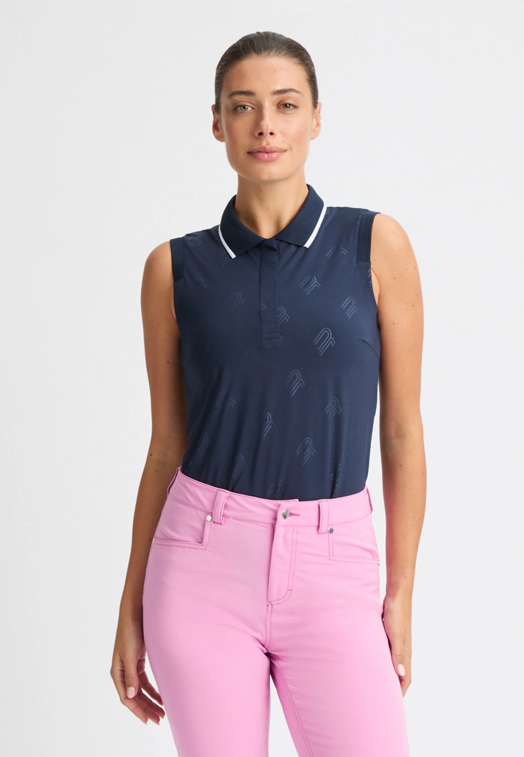 Deni Sleeveless Poloshirt Navy
