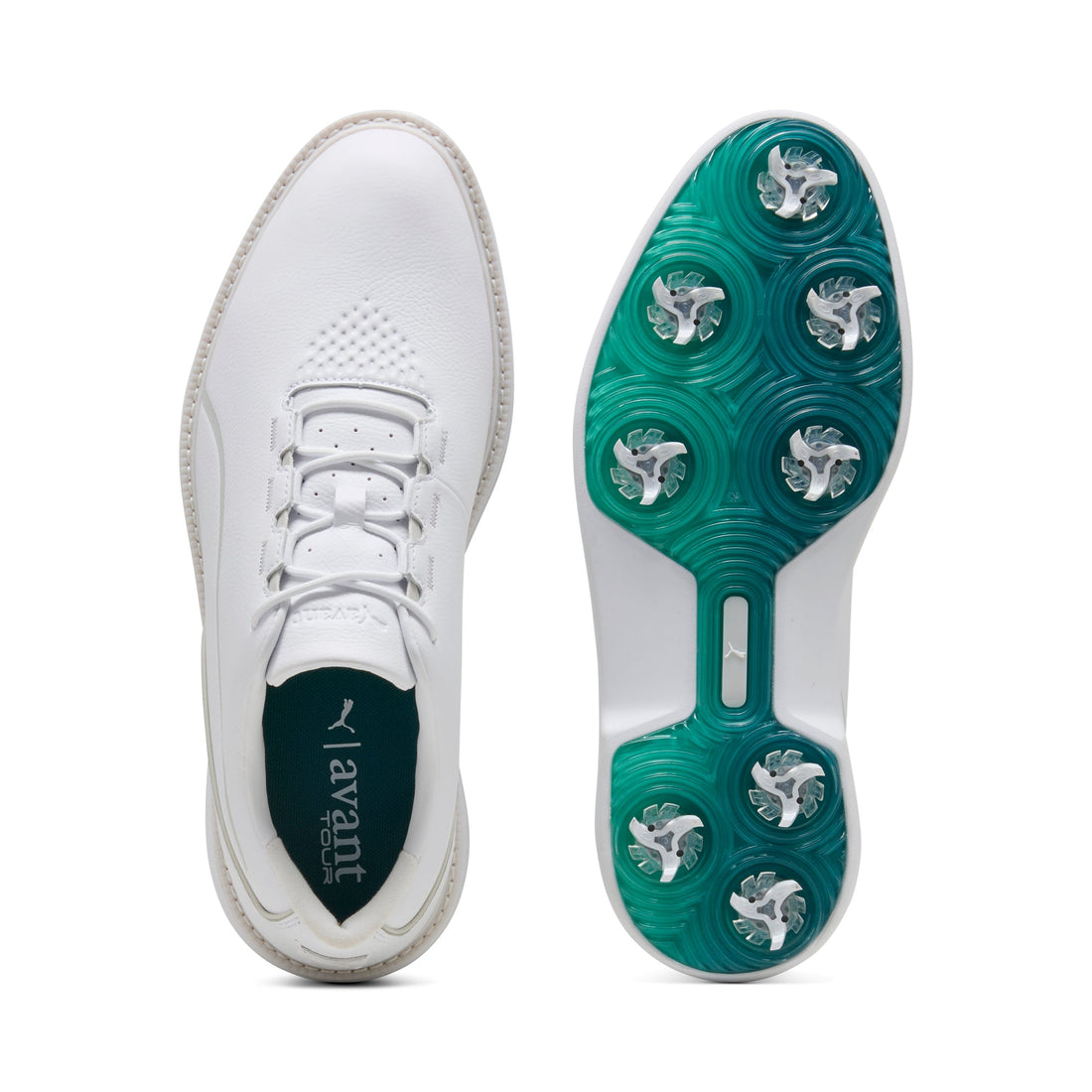 Puma Avant Tour golfsko herr White/Feather Gray, vy av ovandel