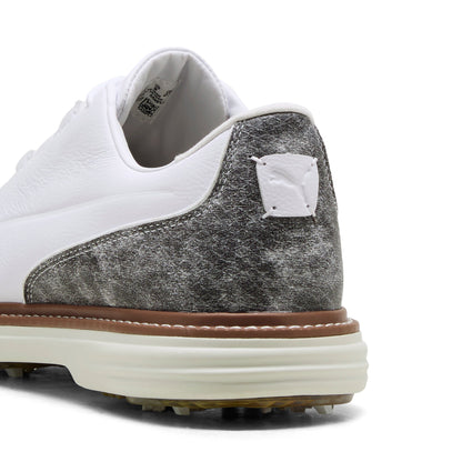 Puma Avant Tour golfsko herr White/Brown Mushroom, sedd bakifrån