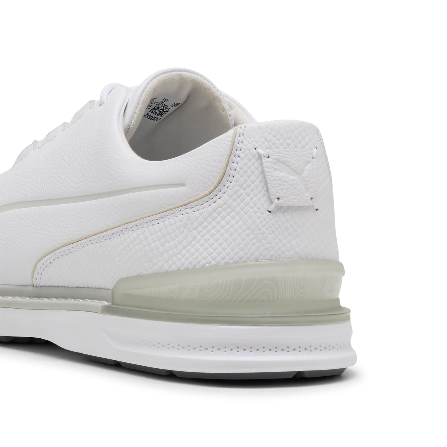 Puma Avant 2.0 golfsko herr White/Ash Gray/Slate Sky, sedd bakifrån