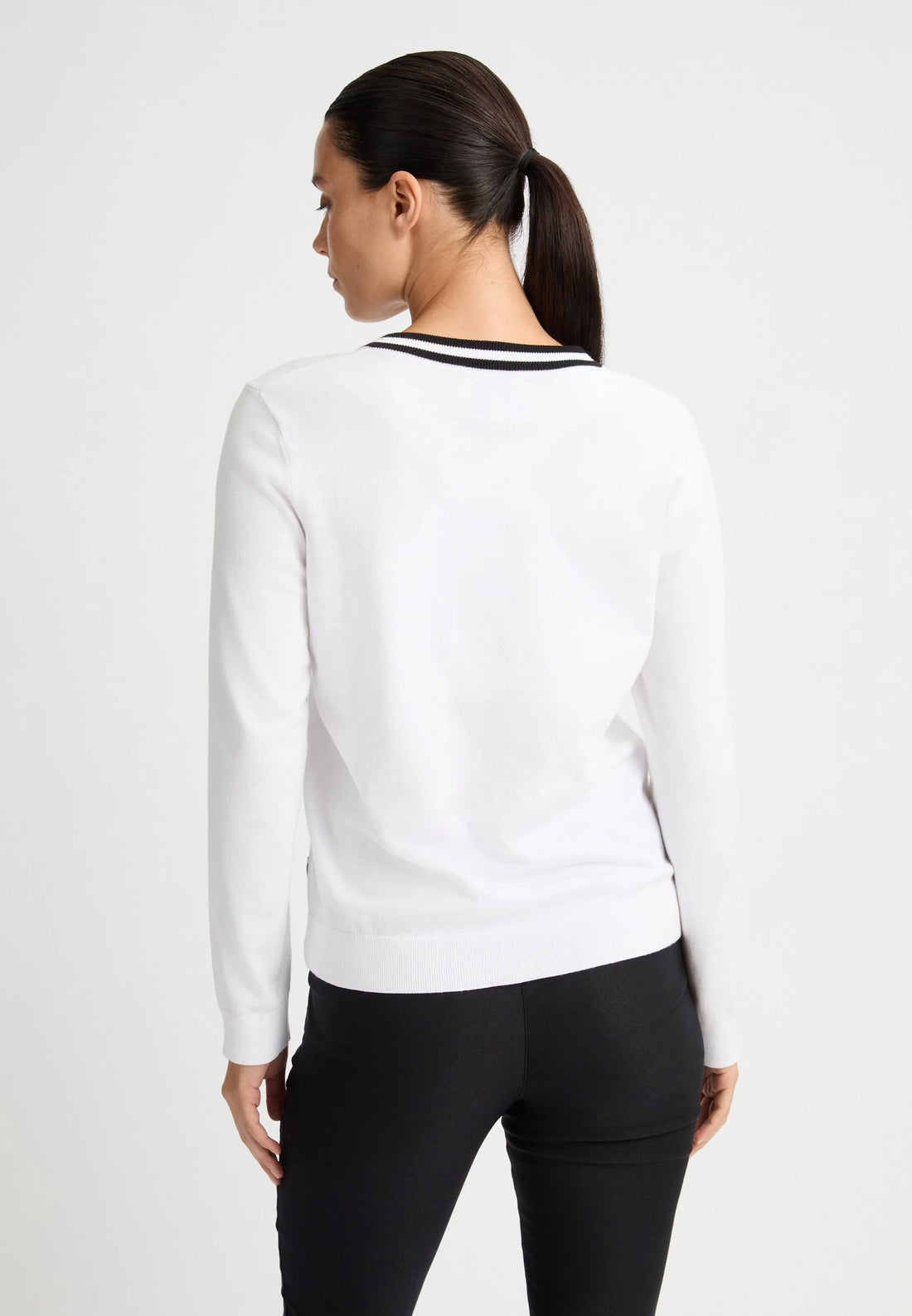 Adele Knitted Sweater White/Black