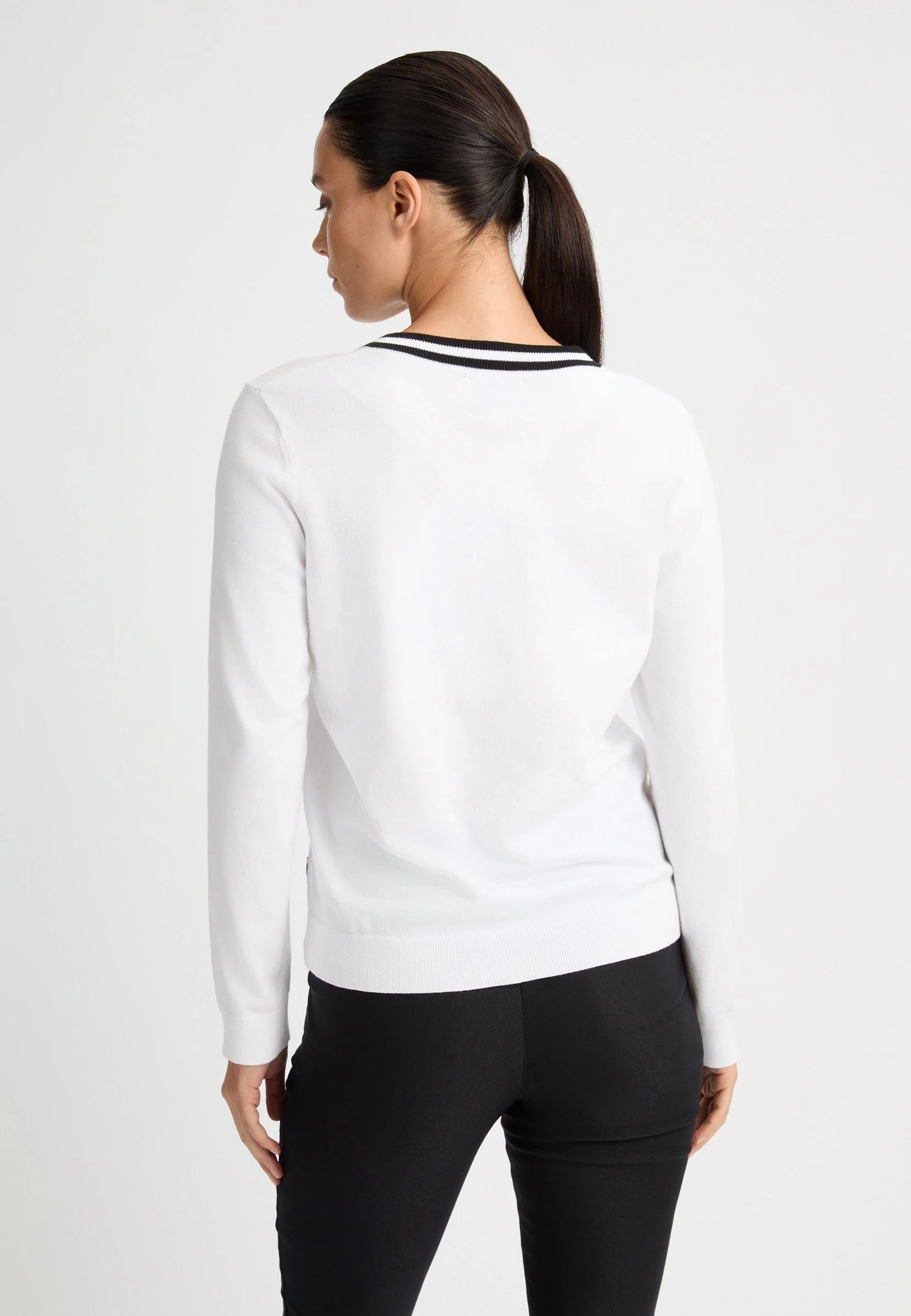 Adele Knitted Sweater White/Black