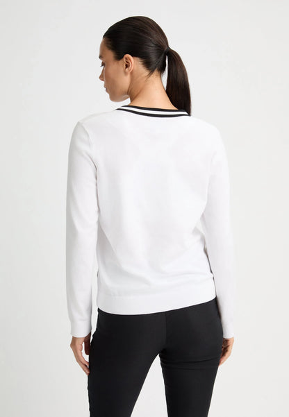 Adele Knitted Sweater White/Black