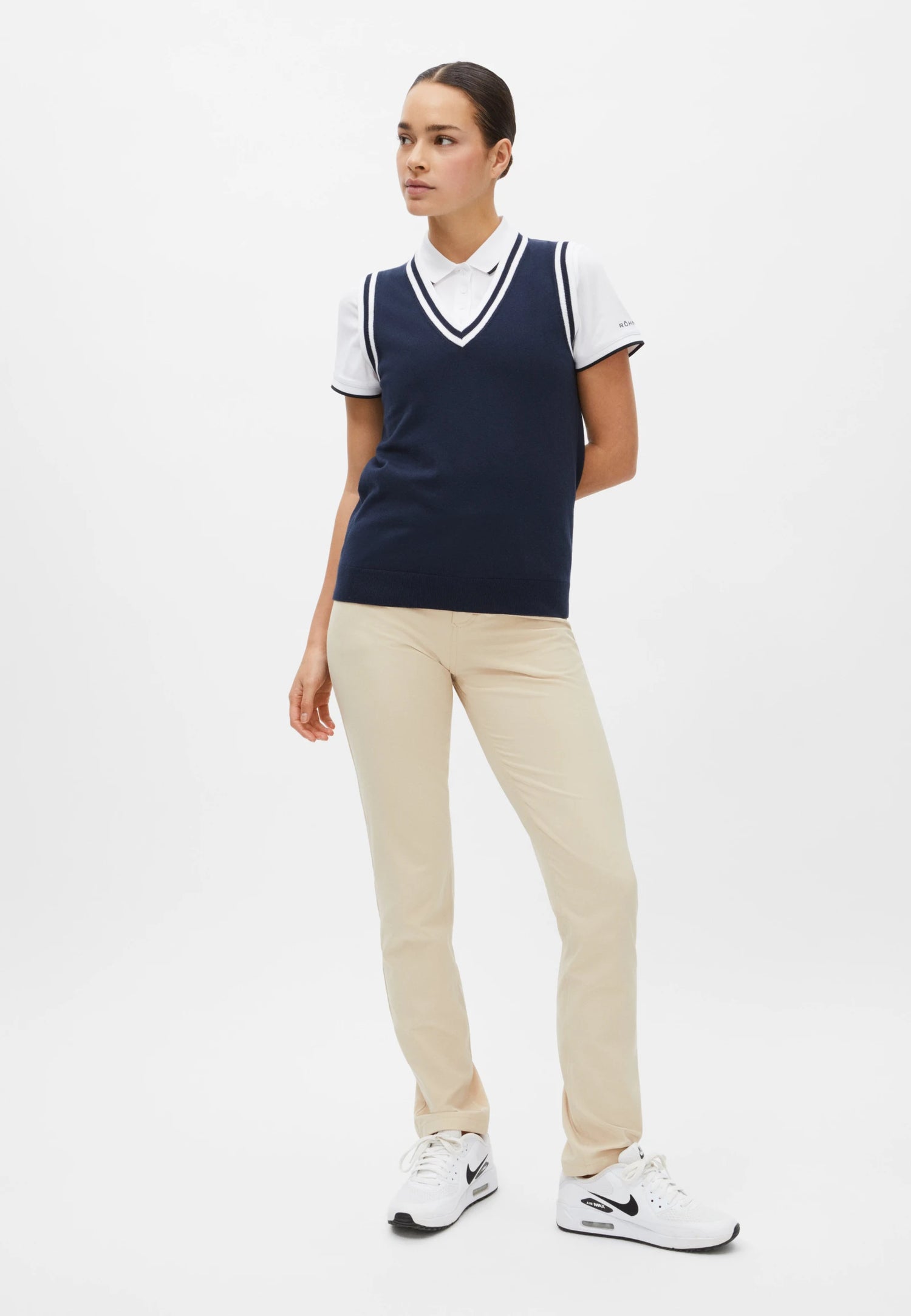 Adele Knitted Vest Navy/White