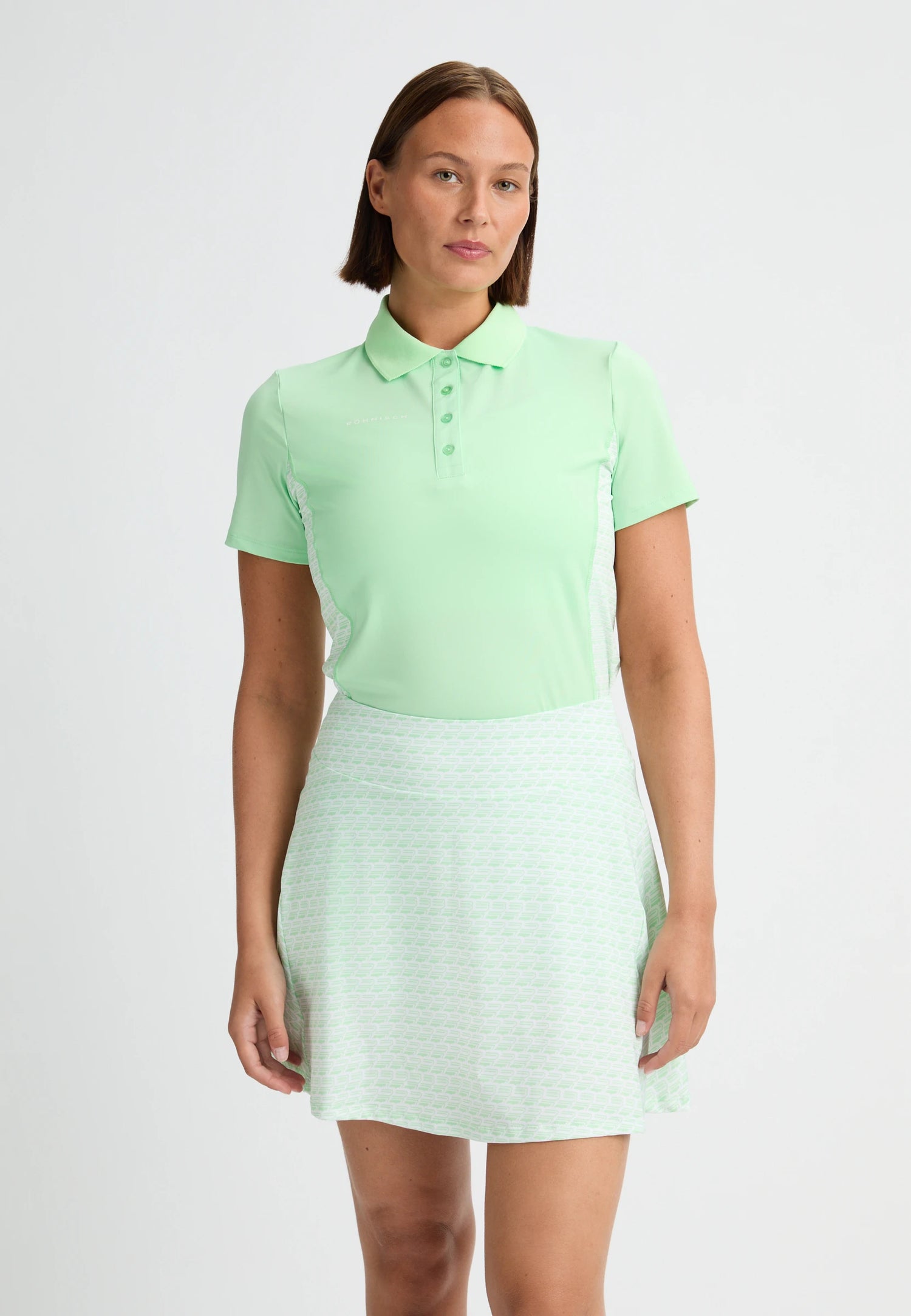 Nicky Poloshirt Monogram Green Ash