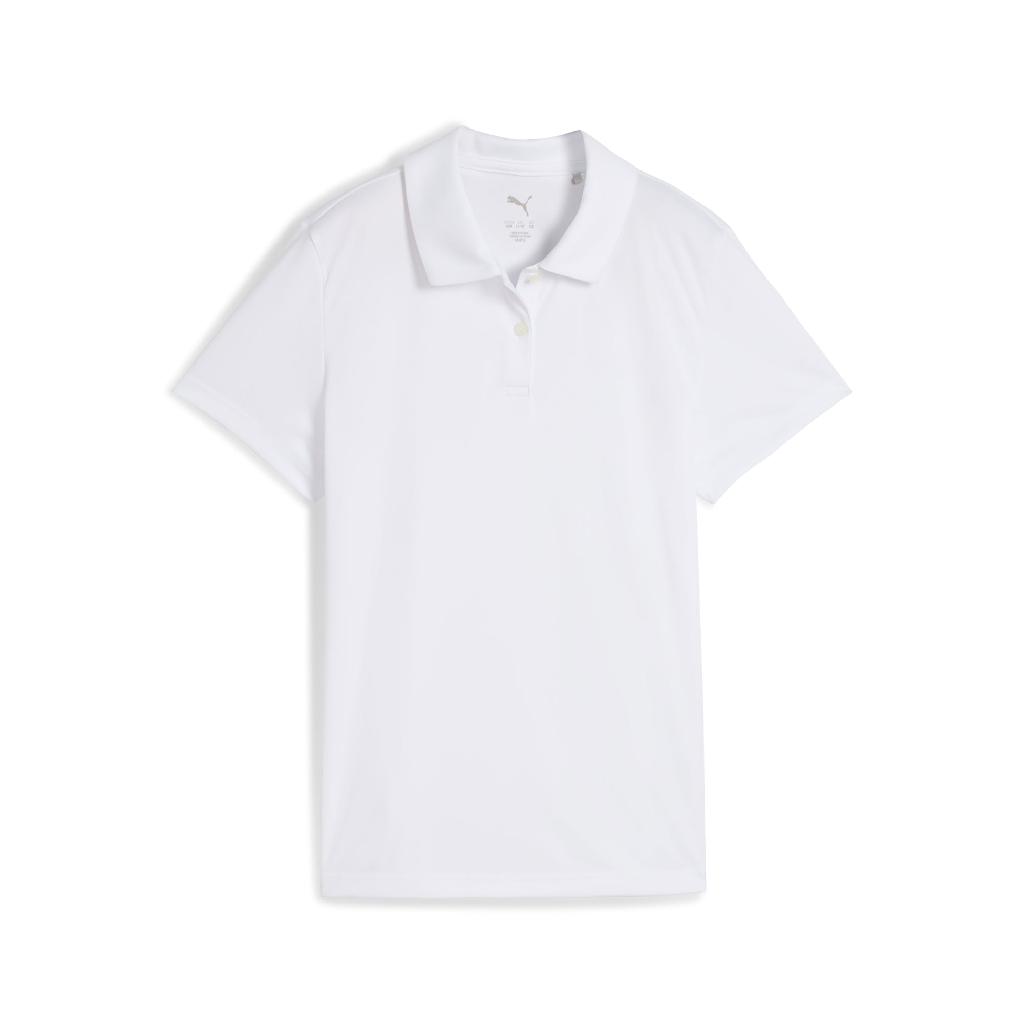 Puma Pure Golfpolo flicka i White Glow, framifrån
