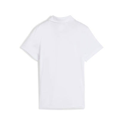 Puma Pure Golfpolo flicka i White Glow, bakifrån