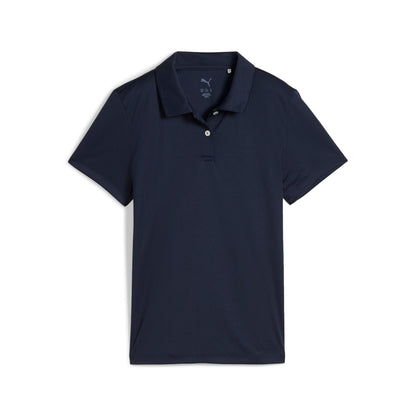 Puma Pure Golfpolo flicka i Deep Navy, framifrån