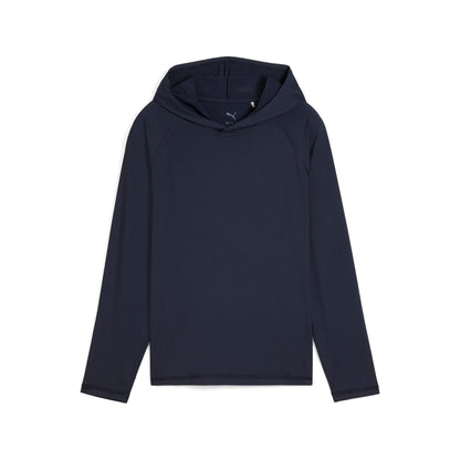 Puma You-V Hoodie junior pojke i Deep Navy, framifrån