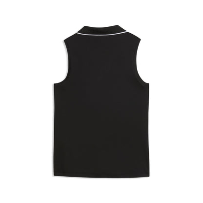 Puma Cloudspun Essential ärmlös golfpolo dam i Puma Black, bakifrån
