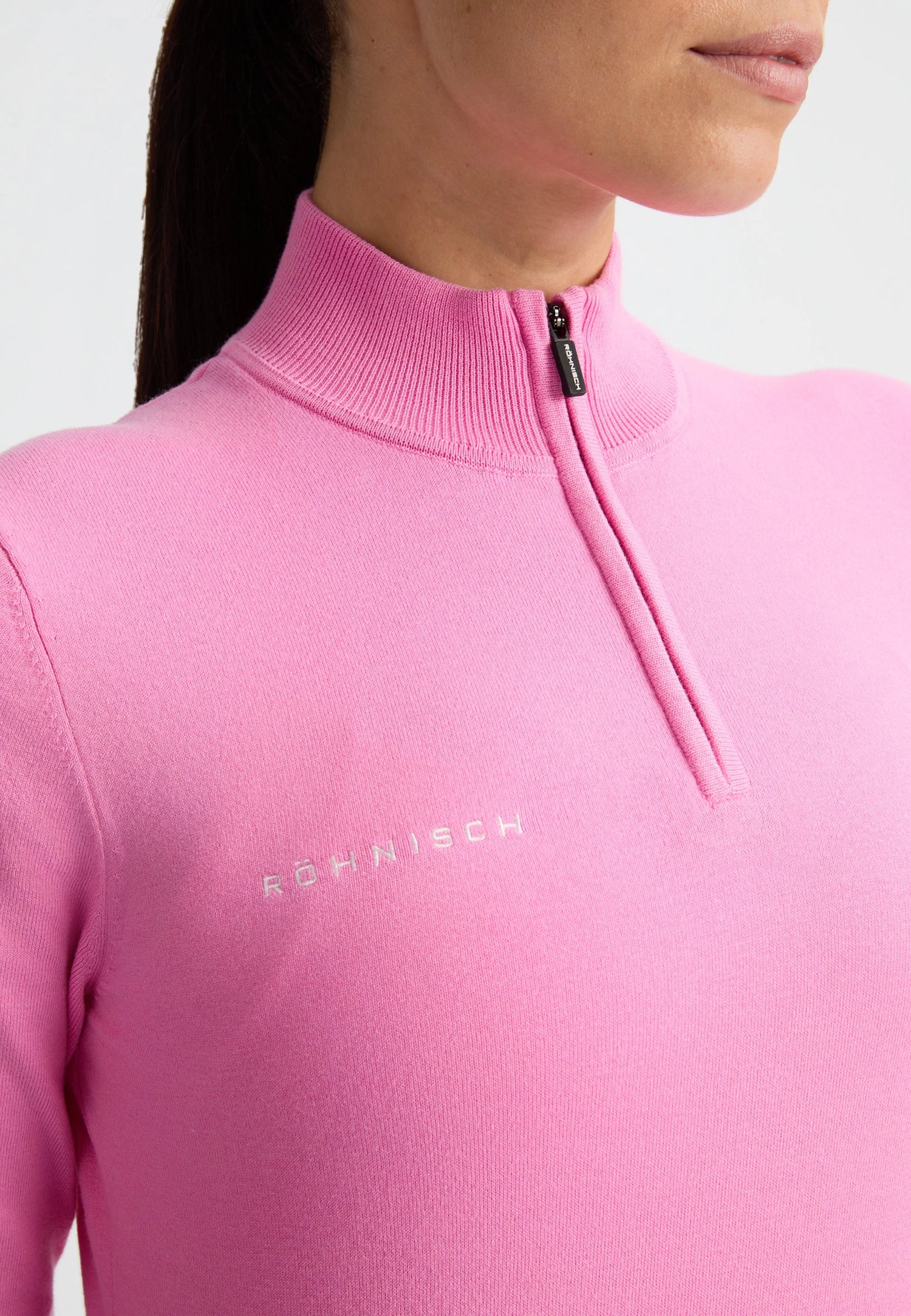 Kora Knitted Half Zip Fuchsia Pink