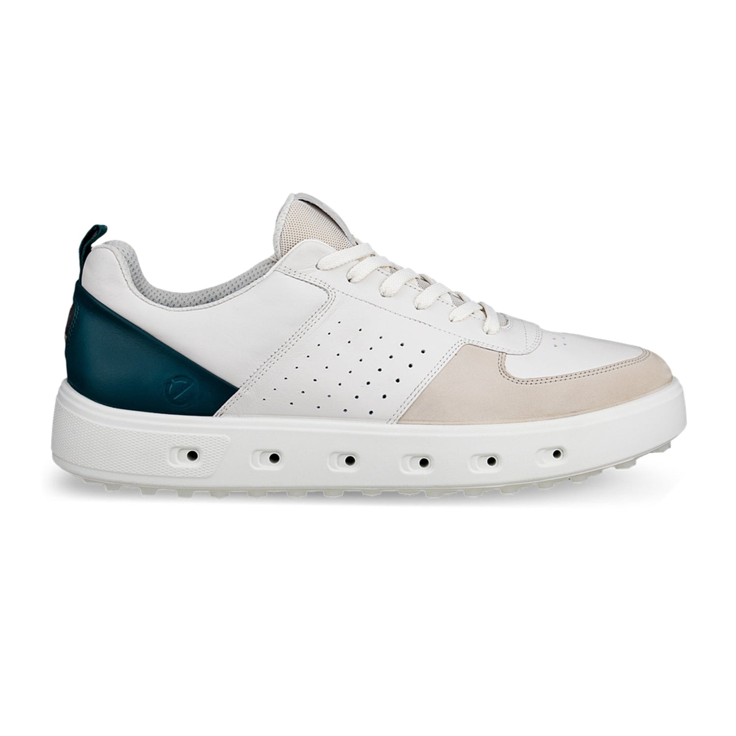 ECCO Golf Street 720 herr spikeless golfsko, färg Gravel/White/Bay Green